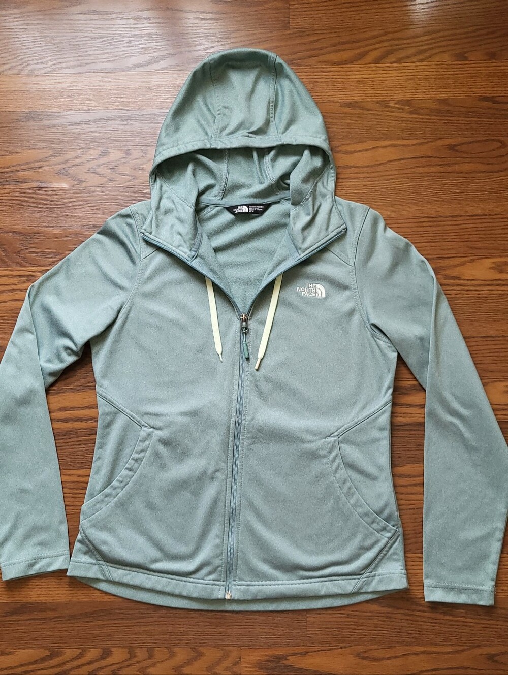 Womens Mint Green Long Sleeve Athletic NORTH FACE Fitted Zip-up Hoodie Jacket M